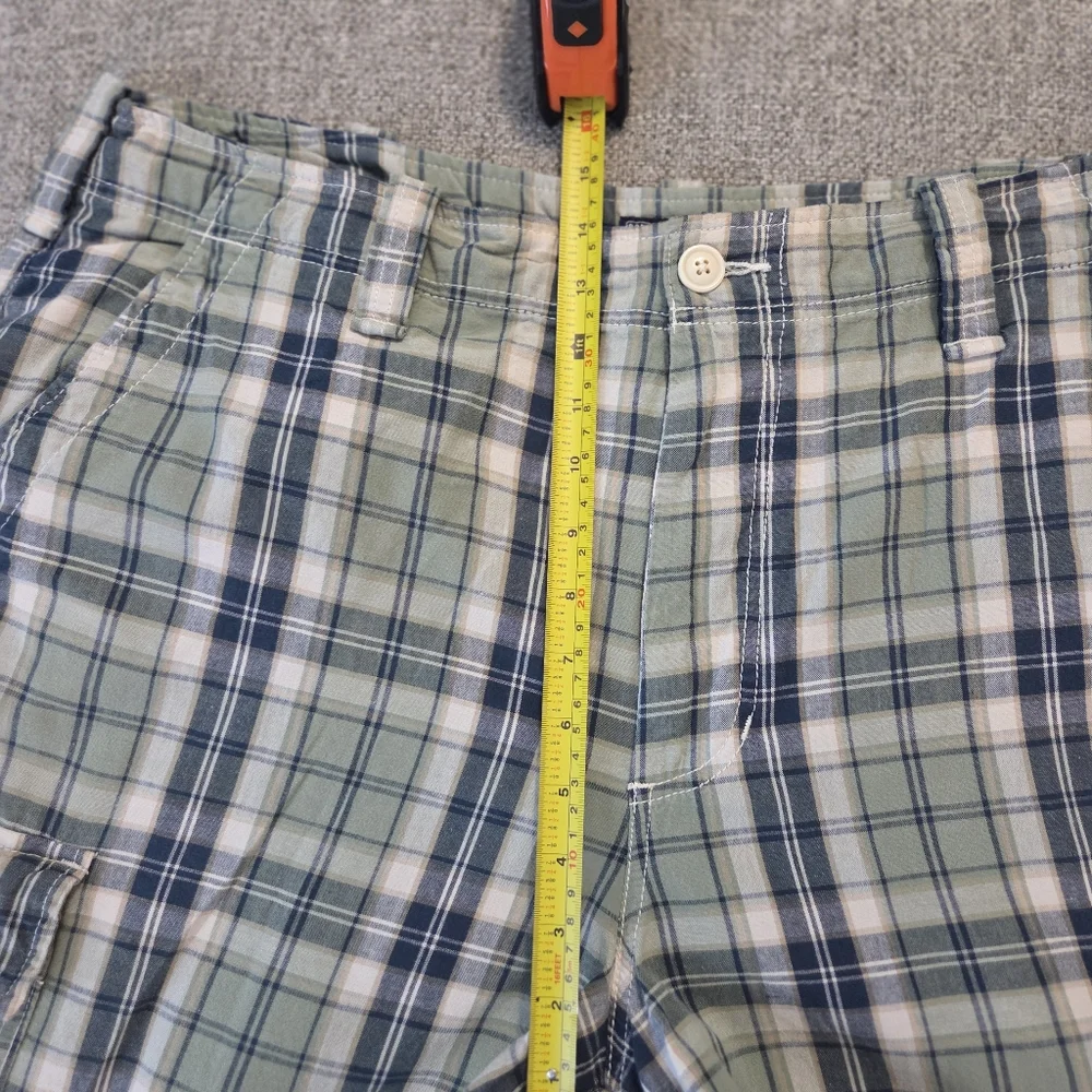 VTG Polo Jeans Company Ralph Lauren Green & Blue Plaid Cargo Shorts 40x11